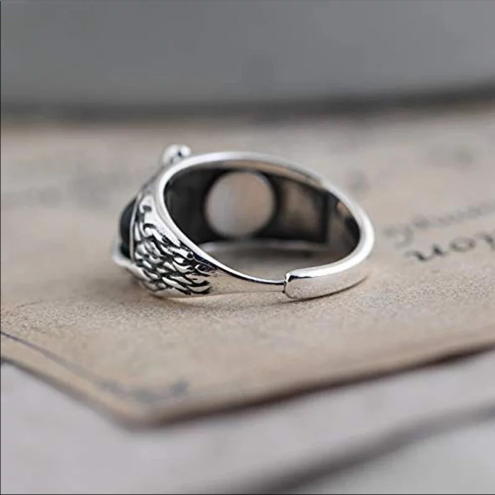 New owl blue eye animal ring - Picture 4 of 5